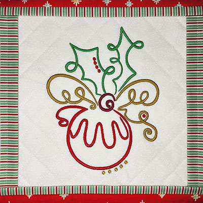 christmas ornament machine embroidery design